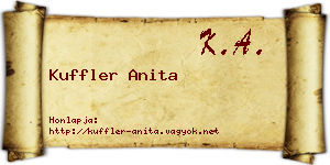 Kuffler Anita névjegykártya